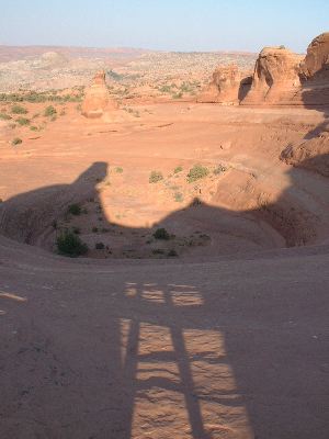 Ken's Shadow at Delicate Arch